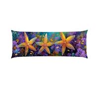 Copricuscini, Cuscino Corpo Extra Lungo 50x135cm, corallo stella del mare Cuscino per Dormire Laterale per Adulti, Supporto per Schiena e Gambe, Federa Velluto, Cuscini per il Corpo d-769