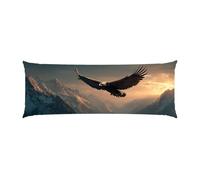 Copricuscini, Cuscino Corpo Extra Lungo 50x135cm, le Aquile Montagne Cuscino per Dormire Laterale per Adulti, Supporto per Schiena e Gambe, Federa Velluto, Cuscini per il Corpo, Decor della casa d-761
