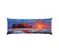 Copricuscini, Cuscino Corpo Extra Lungo 50x135cm, paesaggio roccioso Cuscino per Dormire Laterale per Adulti, Supporto per Schiena e Gambe, Federa Velluto, Cuscini per il Corpo, Decor della casa d-925