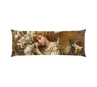 Copricuscini, Cuscino Corpo Extra Lungo 50x140cm, Angelo Donna Giglio Cuscino per Dormire Laterale per Adulti, Supporto per Schiena e Gambe, Federa Velluto, Cuscini per il Corpo, Decor della casa d838