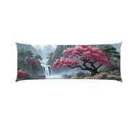 Copricuscini, Cuscino Corpo Extra Lungo 50x140cm, Cascata Albero Cuscino per Dormire Laterale per Adulti, Supporto per Schiena e Gambe, Federa Velluto, Cuscini per il Corpo, Decor della casa d-694