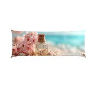 Copricuscini, Cuscino Corpo Extra Lungo 50x140cm, spiaggia ciliegio Cuscino per Dormire Laterale per Adulti, Supporto per Schiena e Gambe, Federa Velluto, Cuscini per il Corpo, Decor della casa d-950