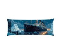 Copricuscini, Cuscino Corpo Extra Lungo 60x180cm, barche iceberg Cuscino per Dormire Laterale per Adulti, Supporto per Schiena e Gambe, Federa Velluto, Cuscini per il Corpo Donna, Decor della casa d42