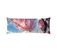 Copricuscini, Cuscino Corpo Extra Lungo 60x180cm, farfalla sogno Cuscino per Dormire Laterale per Adulti, Supporto per Schiena e Gambe, Federa Velluto, Cuscini per il Corpo, Decor della casa d-616