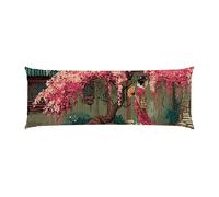 Copricuscini, Cuscino Corpo Extra Lungo 60x180cm, Gisha ciliegio Cuscino per Dormire Laterale per Adulti, Supporto per Schiena e Gambe, Federa Velluto, Cuscini per il Corpo, Decor della casa d-956