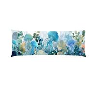 Copricuscini, Cuscino Corpo Extra Lungo 60x180cm, Medusa corallina Cuscino per Dormire Laterale per Adulti, Supporto per Schiena e Gambe, Federa Velluto, Cuscini per il Corpo, Decor della casa d-772