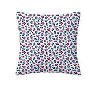 Copricuscini decorativi multicolori, leopardo con acquerelli di pelle esotica, morbidi copricuscini per divano a doppia faccia, per cuscini, divano, soggiorno, arredamento per la casa, blu, rosa e ner