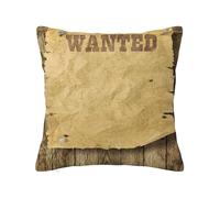 Copricuscini decorativi quadrati occidentali, vecchio poster con texture in legno, federa super morbida per soggiorno, camera da letto, divano, copricuscino, marrone, 16 x 16 pollici