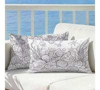 Copricuscini Divano 40x60 Set da 2 Bianco Melo selvatico, Cuscini da Esterno Impermeabili Velluto, Federa Cuscino Rettangolari Doppia Faccia Stampa con Cerniera per Giardino Casa Decorazioni, Cod480