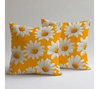 Copricuscini Divano 45×45 cm, Federe Velluto Cuscini per Divano Soggiorno, set 4 Cuscini da Esterno per Decorazioni Casa Cerniera Nascosta Stampa Doppia Faccia, Sedia Cucina, Giallo Fiori 9 C0F-1081