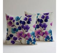 Copricuscini Divano 50×50 cm, Federe Lino Cuscini per Divano Soggiorno, set 4 Cuscini da Esterno per Decorazioni Casa Cerniera Nascosta Stampa Doppia Faccia, Sedia Cucina, Colorato Foglie C0F-1230