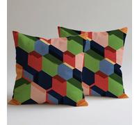 Copricuscini Divano 50×50 cm, Federe Lino Cuscini per Divano Soggiorno, set 4 Cuscini da Esterno per Decorazioni Casa Cerniera Nascosta Stampa Doppia Faccia, Sedia Cucina, Colorato Semplicità C0F-1028