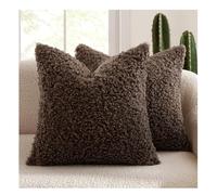 Copricuscini Divano 50x50 Set da 2 Elegante Decorativa Federe Cuscini 40x40 60x60 Morbide e Comode Copri Cuscino 30x50 con la Cerniera Invisibile per Camera da Letto(Caffè scuro,60x60cm (Set of 2))