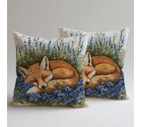 Copricuscini Divano 60×60 cm, Federe Velluto Cuscini per Divano Soggiorno, set 4 Cuscini da Esterno per Decorazioni Casa Cerniera Nascosta Stampa Doppia Faccia, Sedia Cucina, Volpe Animali C0F-1127