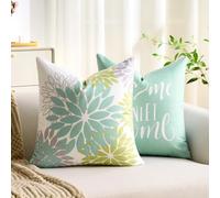 Copricuscini Divano Verde Dalia 40x40 cm Cuscini per Divano Federe Velluto Motivo Geometrico Fodera Cuscino Doppia Faccia Stampa Fodera Quadrato Morbido Fodere Camera da Letto Soggiorno Sedia