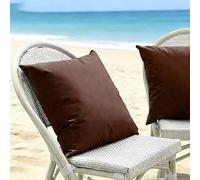 Copricuscini Impermeabili 50x80/40x70/50x70/80x80,Copri Cuscini Esterno Impermeabile Set da 2 Fodere in Poliestere Quadrato & Rettangolare per Divano/Cuscino(Coffee brown,50x50 cm Set of 2)