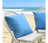 Copricuscini Impermeabili 50x80/40x70/50x70/80x80,Copri Cuscini Esterno Impermeabile Set da 2 Fodere in Poliestere Quadrato & Rettangolare per Divano/Cuscino(Azzurro chiaro,60x80 cm Set of 2)