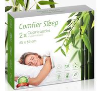 Copricuscini Letto 65x65 cm - Copri Cuscino Antiacaro Anallergico Tre Strati con Zip - 2 Pezzi Copricuscini - Coprifedere Cuscini Letto Traspiranti