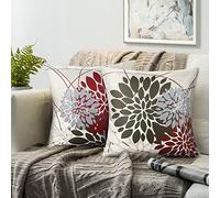 Copricuscini Per Divani Marrone e Rosso 40 x 40cm Federe Cuscini Divano Autunno Decorativo Copriguanciale Moderno Astratto Geométrico Stampa Set di 2 Copriguanciali Per Casa Articoli Moderna Addobbi