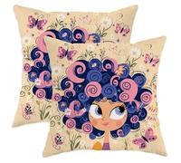 Copricuscini Spring Colorful Butterfly And Flower Design Federe De Cuscini Set 2 Cerniera Invisibile Decorative Fodera per Cuscino per Salotto Letti Interni 45X45Cm