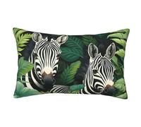 Copricuscini Tree Zebra Leaves Cerniera Federe Copricuscini Confortevoli Protezione del Cuscino per Viaggio Camera Divano 16"X24"