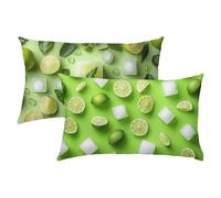 Copricuscino 50x70 Estate Set di 2, Copricuscino Impermeabile Federe Cuscino Letto, Frutta Federe Cuscini Divano, Comodo e Fresco Cuscino Lino, Cuscini per Divano Home Decor, Tutte le Stagioni S-427