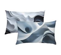 Copricuscino 50x75 Bianco e Nero Set di 2, Copricuscino Impermeabile Federe Cuscino Letto, Moderno Federe Cuscini Divano, Comodo Cuscino Lino, Cuscini per Divano Home Decor, Tutte le Stagioni S-403