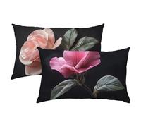 Copricuscino 50x75 Rosa Set di 2, Copricuscino Impermeabile Federe Cuscino Letto, Rosa Federe Cuscini Divano, Comodo e Fresco Cuscino Velluto, Cuscini per Divano Home Decor, Tutte le Stagioni S-454