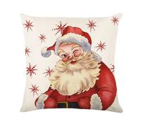 Copricuscino 60X60 Babbo Natale Federe Cuscini Divano,Copricuscino In Lino Cusciniper Divani,Tessuto Morbido Anallergico Antiacaro Decorazioni Camera Da Letto,Cuscini Divano Copricuscino