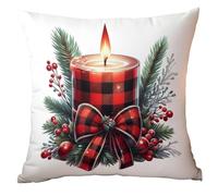 Copricuscino 60x60 Foglie Di Candela Rossa Federe Cuscino Letto in Pelliccia Morbida e Calda Cuscini Divano con Cerniera Invisibile Copri Cuscini per Divano Ufficio Auto Giardino