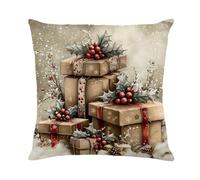 Copricuscino 60x60 Foglie Rosse Verdi Federe Cuscino Letto in Pelliccia Morbida e Calda Cuscini Divano con Cerniera Invisibile Copri Cuscini per Divano Ufficio Auto Giardino