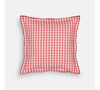 Copricuscino a quadretti cotone e lino, Cottage Rosa 50 x 30 cm