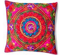 Copricuscino decorativo realizzato a mano, 60x60 cm, motivo: mandala Kashmiri Suzani in cotone, con paillettes ricamate, decorazione per la casa, stile indiano di yoga, 61x61 cm, custodia vegana