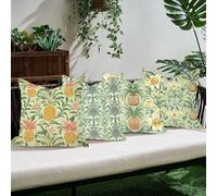Copricuscino Fodera Cuscino Esterno Impermeabile Verde 60×60 cm Set 4, Fodere Cuscini Resistenti Acqua, Cuscini Decorativi per Divano Salotto Decorativo Giardino Terrazza Balcone Patio, Ananas C0K-824