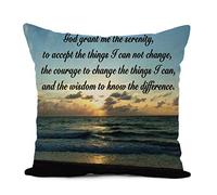 Copricuscino God Beautiful Serenity Prayer Ocean Grant The Recovery Let Morbide Federe Decorativo Federa da Cuscino per Letto Camera Cucina