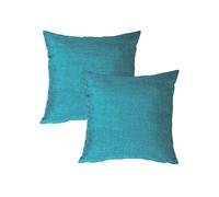 Copricuscino Haus und Deko Set 2 Pezzi Effetto Lino Poliestere Zipper Deko