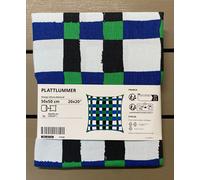 Copricuscino IKEA PLATTLUMMER, verde-blu, 50x50 cm / 20x20" 100% cotone NUOVO
