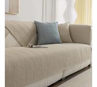 Copricuscino in cotone Copricuscino Coperta Antigraffio Lavabile Protezione mobili per divano angolare L/U Animale domestico cane（Cachi,70X180 cm