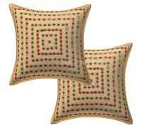 Copricuscino in cotone ricamato indiano federa patchwork vintage set di 2 pz