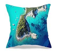 Copricuscino Letto Aerial Drone Birds Eye Resort Seascape Beauty View Tropical Fodere Cuscini con Cerniera Invisibile Decorativi Federa, per Stanza, Divano, Auto, 45x45cm