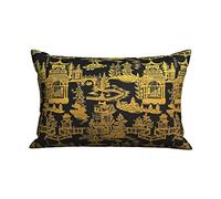 Copricuscino Letto Chinese Style Oriental Country Fodere Cuscini con Cerniera Invisibile Elegante Decorativi Federa, per Letto, Interni Ed Esterni, Auto, 40x60cm