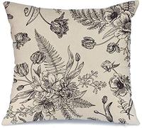 Copricuscino Letto Ferns Design Flower Pattern Graphic Bouquets Spring Flower Draw Flowers Divano Copricuscini Elegante Decorativi Federa, per Letto, Sedia, Divano, 45x45cm