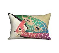 Copricuscino Letto Mama And Baby Giraffe Tea Towel Divano Copricuscini Moda con Cerniera Invisibile Decorativi Federa, per Divano, Sedia, Interni Ed Esterni, 40x60cm