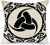 Copricuscino Letto Triple Celts Horn Odin Germanic Triquetra Pagan Talisman Endless Knot Signs Symbols Divano Copricuscini Elegante Decorativi Federa, per Sedia, Stanza, Auto, 45x45cm