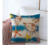 Copricuscino Letto Watercolor Reef Caribbean Starfish On White Coral Red Animal Aquarium Beach Beauty Fodere Cuscini Moda Decorativi Federa, per Sedia, Letto, Interni Ed Esterni, 45x45cm