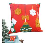 Copricuscino per le feste di Natale, 45 x 45 cm, quadrato, copri ricamato, per le vacanze, per la casa di campagna, la camera da, l'inverno, il divano il salotto e l'ufficio