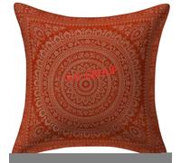 Copricuscino Quadrato Home Decor Colore Marrone Scuro Indiano MandalaDesign L...