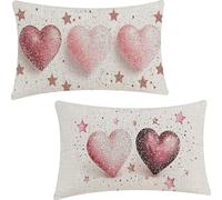 Copricuscino Rettangolari Amore Set di 2, 40x70cmSemplice Lino Copricuscino decorativo, Morbido Estate Federe Esterno Impermeabile Confezione, per Divano Letto Esterno Casa Decorazion YF-2178