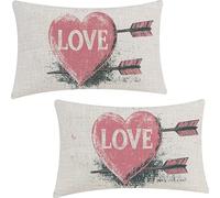 Copricuscino Rettangolari Semplice Set di 2, 30x50cmAmore Lino Copricuscino decorativo, Morbido Estate Federe Esterno Impermeabile Confezione, per Divano Letto Esterno Casa Decorazion YF-2180