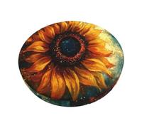 Copricuscino rotondo per sedia da bar con stampa di girasole enorme della Via Lattea, morbida fodera per sgabello da bar, per casa, cucina, sala da pranzo, bar, ufficio, 35,5 cm